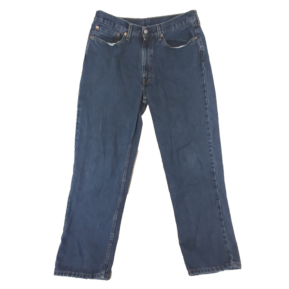 Levi's 550 jeans mens 36 x 32 relaxed fit straight blue denim pants medium wash
